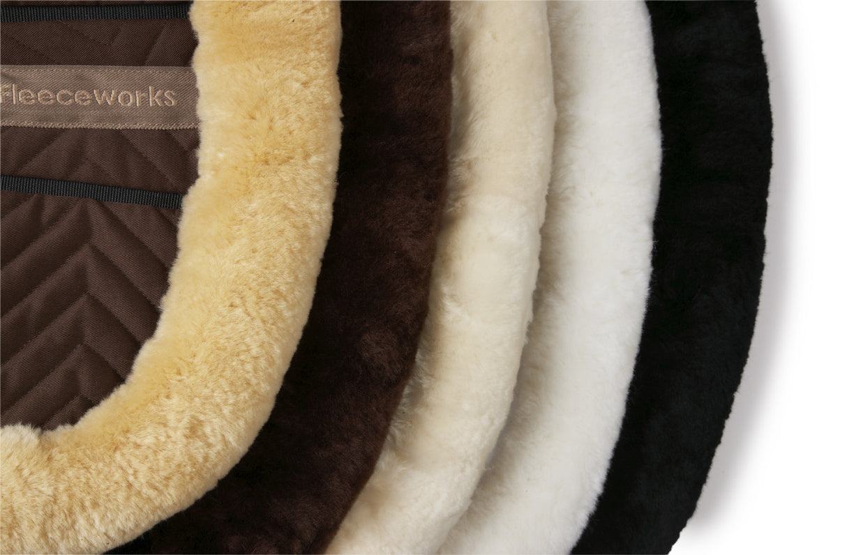 Fleeceworks Merino sheepskin Perfect Balance shimmable half pad with memory foam front inserts